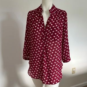 Red/White Bama Roll Tide elephant blouse